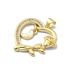 Pendentifs en laiton zircon cubique transparent&nbsp;KK-A221-27A-G