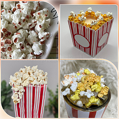 80 pz 4 stili di ornamenti in miniatura di popcorn di plastica&nbsp;RESI-SC0006-93