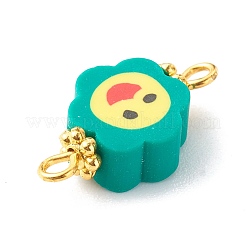 Link viso sorridente fiore di argilla polimerica fatto a mano&nbsp;PALLOY-JF00787