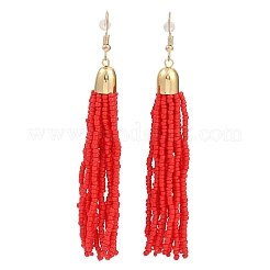 Pendientes de borlas con cuentas de semillas estilo boho&nbsp;EJEW-Z072-03A