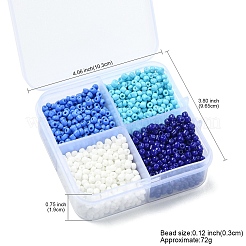 72g 4 Arten Glas Saatperlen&nbsp;SEED-YW0002-77B