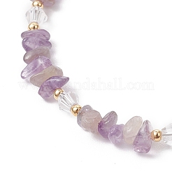 Pulseras de cuentas de amatista natural para mujer&nbsp;BJEW-JB11742-03