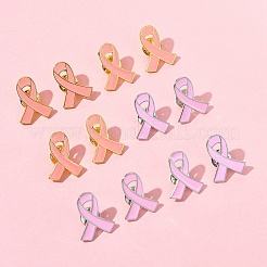 12 stücke 2 arten brust krebs awareness pink ribbon emaille pin&nbsp;JEWB-FS0001-08