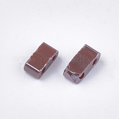 2-trou perles rocailles en verre opaque&nbsp;SEED-S023-27B-04