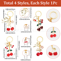 4 pièces pendentifs en alliage de 4 couleurs avec strass&nbsp;KEYC-SC00015