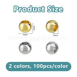 Cuentas de latón 200pcs 2 colores&nbsp;KK-DC0005-17