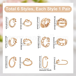 6 Paar 6 Stile Legierung Geometrie baumeln Clip-on Ohrringe für Frauen&nbsp;EJEW-UN0002-81