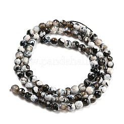 Brins de perles d'agate craquelée de feu naturel teint&nbsp;G-G007-01I