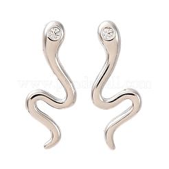 925 Ohrstecker aus Sterlingsilber mit klarem Zirkonia&nbsp;EJEW-F368-01P