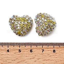 Perles en acrylique scintillantes en forme de cœur ornées de strass&nbsp;OACR-NH0001-02A-05