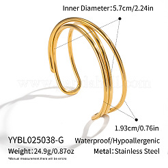 Minimalistische offene Manschettenarmbänder aus 304 Edelstahl für Damen&nbsp;LS-VX8424-1