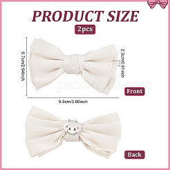 2 Stück Satin-Gesicht mit Schleife und Schuhschnallenclips aus Eisen&nbsp;FIND-PH0028-06A