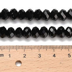 Natürliche schwarze Onyxperlenstränge&nbsp;G-C259-A17-5x8mm
