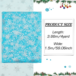 Tissu en nylon à motif de flocon de neige&nbsp;DIY-WH0084-85C