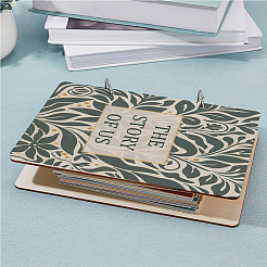 Carpeta de hojas sueltas de madera con 2 anilla&nbsp;DIY-WH0547-065