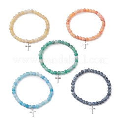 Cross 201 Edelstahl-Charm-Armbänder&nbsp;BJEW-JB13251