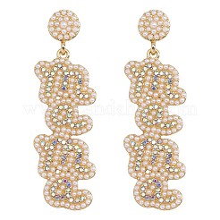 Boucles d'oreilles pendantes en alliage et strass pour la fête des mères&nbsp;WGC7371-03