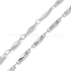 Anlaufgeschützte Halskette aus facettiertem Edelstahl 304 mit Gliederkette&nbsp;AJEW-JB01185-02