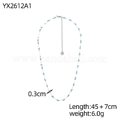 Colliers à maillons en acier inoxydable 304 et zircon cubique pour femmes&nbsp;STAS-OY015-59G