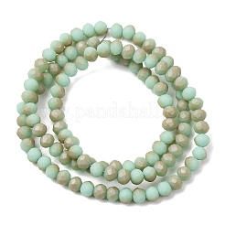Halb Regenbogen plattierte facettierte Rondellglasperlen&nbsp;EGLA-L007-B02-4mm