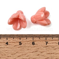 Perles sculptées en corail synthétique teint&nbsp;GG-CBA993E-03A-02