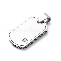 Colgantes de circonita cúbica micropavé de acero inoxidable 304&nbsp;STAS-U043-24P