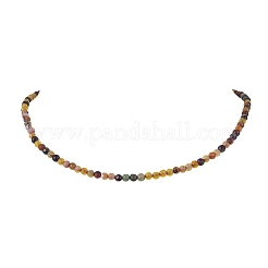 Collane di perline rotonde sfaccettate di agata naturale (tinte e riscaldate) da donna&nbsp;NJEW-JN04659