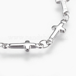 Pulseras de cadena de eslabones de acero inoxidable 304 resistentes al deslustre&nbsp;BJEW-P239-07