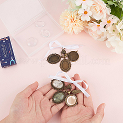 2 ensemble de breloques photo en alliage et verre pour bouquet de mariage&nbsp;DIY-SC0025-64