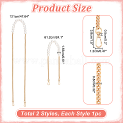 2 pz. 2 cinghie per borse in plastica con perline finte&nbsp;DIY-WR0002-72G