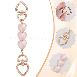 2 cadena de extensión para bolso de aleación con forma de corazón rosa&nbsp;DIY-AR0004-96