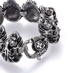 Bracciali retrò in acciaio inossidabile 304&nbsp;BJEW-L631-01AS