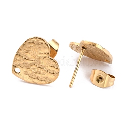 Placcatura ionica (ip) 304 acciaio inossidabile orecchini a perno&nbsp;EJEW-O104-09G