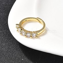 Micro ottone spianare anelli zirconi&nbsp;RJEW-P166-08A-G
