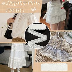 Rubans en dentelle avec nœud papillon brodé en coton&nbsp;OCOR-WH0045-35A