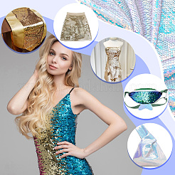 Tessuto in paillettes reversibili in pvc&nbsp;DIY-WH0430-543E
