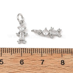 Breloques en laiton Shegrace avec micro-pavé de zircone cubique transparente&nbsp;XGRQ64407-873P