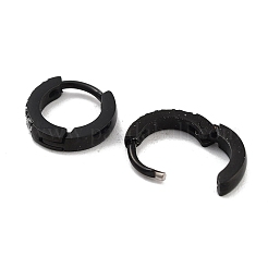Orecchini a cerchio huggie in acciaio inossidabile 304 con micro pavé di zirconi cubici trasparenti&nbsp;EJEW-C096-01A-EB