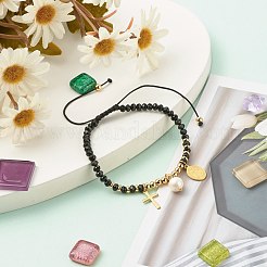 Armband aus natürlicher malaysischer Jade (gefärbt) und geflochtenen Perlen für Mädchen und Frauen&nbsp;BJEW-JB06958-02