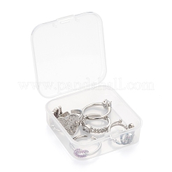 6 Stück 6 Stil Messing Micro Pave Kubisch Zirkonia Solitaire Ringe&nbsp;RJEW-LS0001-13P