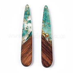 Pendenti in resina trasparente e legno di noce&nbsp;RESI-N039-69B