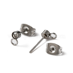 Ohrstecker-BeZubehör aus Edelstahl 304&nbsp;LS-STAS-WH0029-44A-P