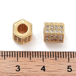 Säulenförmige Messingperlen mit Mikropflaster und klaren Zirkonia&nbsp;KK-S394-05D