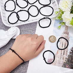 12 verstellbares Armband aus geflochtenen Polyesterperlen für Männer und Frauen&nbsp;BJEW-HY0002-70B