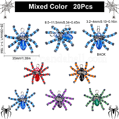 20 Stück Halloween-Spinnen-Glasanhänger&nbsp;FIND-SC0009-98