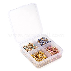 200pcs 4 Farben Legierungs-Emaille-Perlen&nbsp;ENAM-LS0001-82