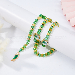 Facettierte Rondell-Glas-Rosenkranz-Perlenketten&nbsp;NJEW-DC00015