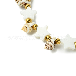 Bracciali di perline intrecciate con conchiglie d'acqua dolce per le donne&nbsp;BJEW-JB11516