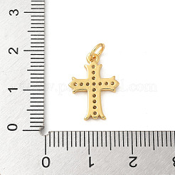 Pendentifs avec zircon cubiques à micro-pavés en laiton&nbsp;KK-U053-02G-02
