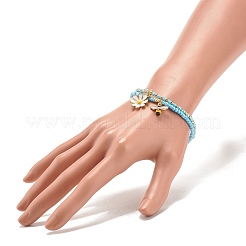 Set di braccialetti elastici con perline di semi di vetro da 2 pezzo&nbsp;BJEW-JB08088-02
